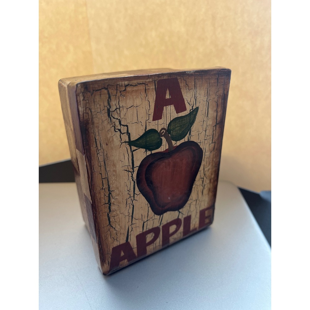Ohio Wholesale Primitive Apple Crackle Finish Decorative Box 99142 Folk Art
